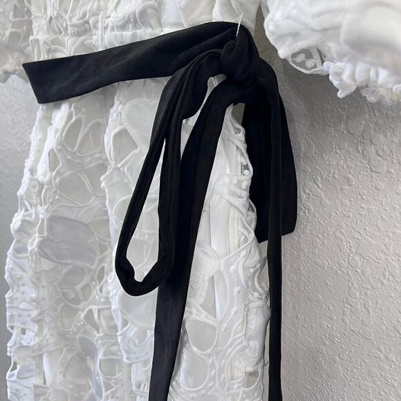 ANTHROPOLOGIE FOR LOVE AND LEMONS WHITE EMBROIDERED LACE MIDI DRESS Small - Picture 10 of 16